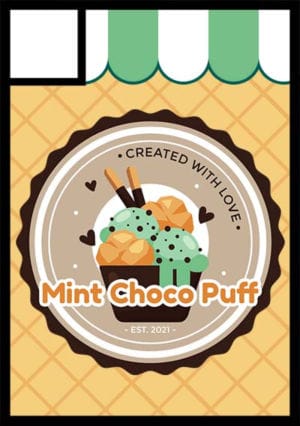 Mint Choco Puff circle cut